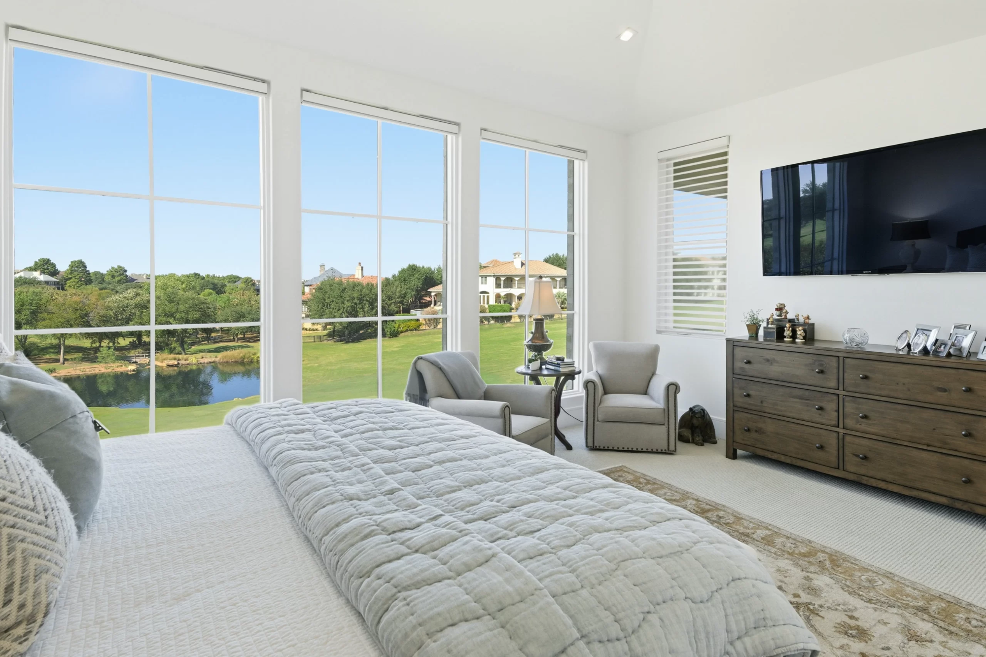 Master bedroom with golf views