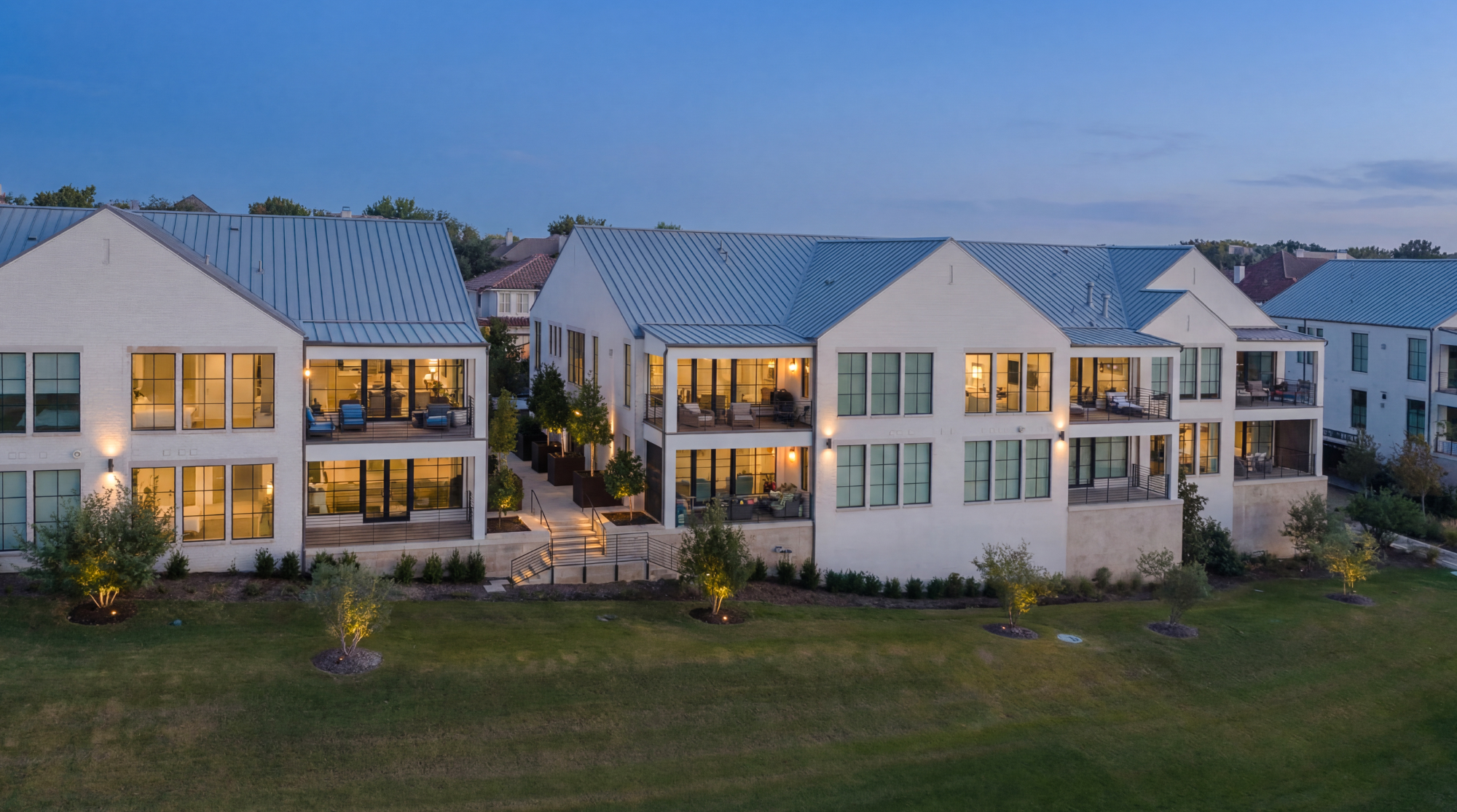 Las Colinas twilight aerial
