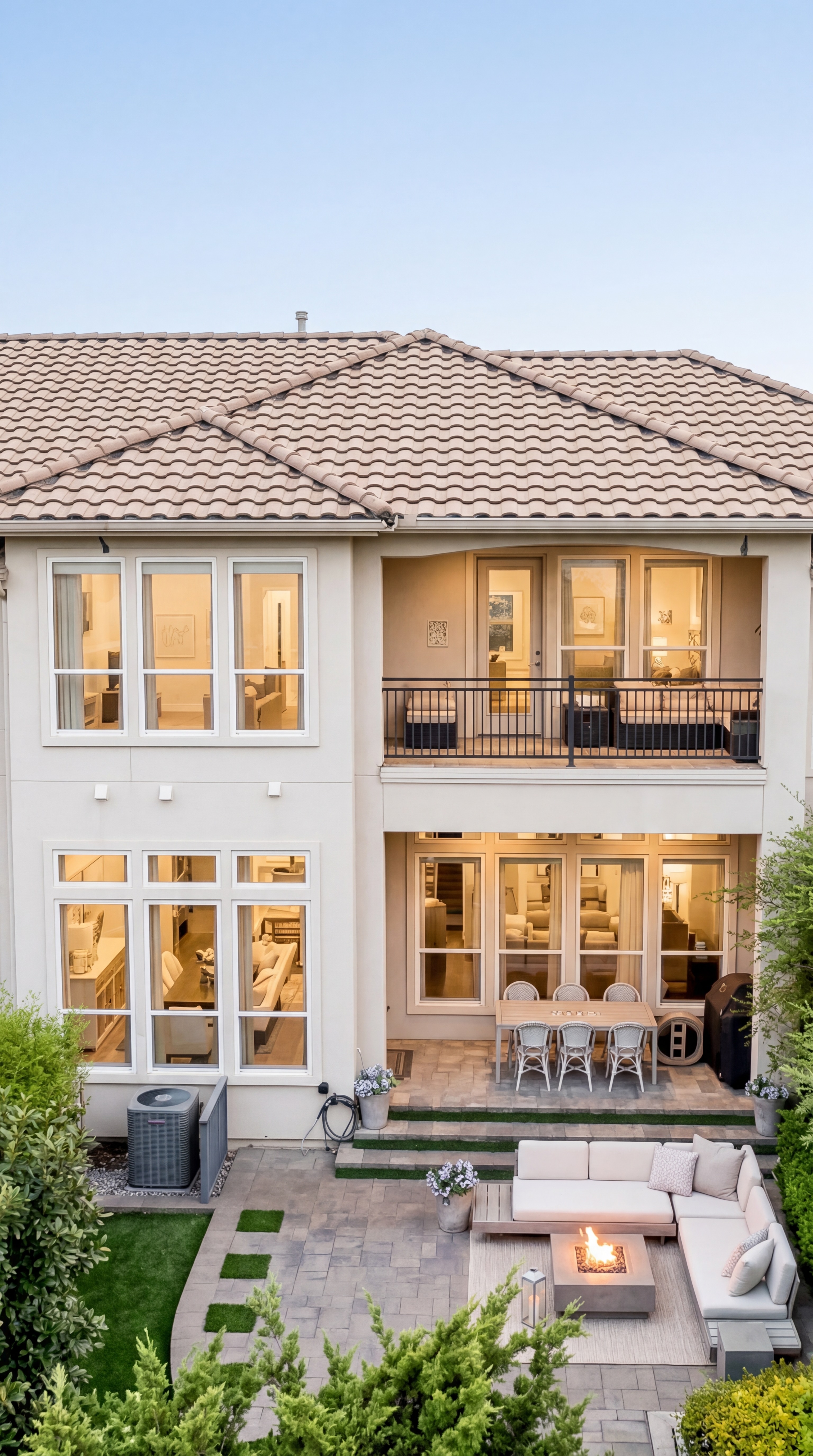 Fort Worth luxury home twilight aerial photography by F2 Visuals