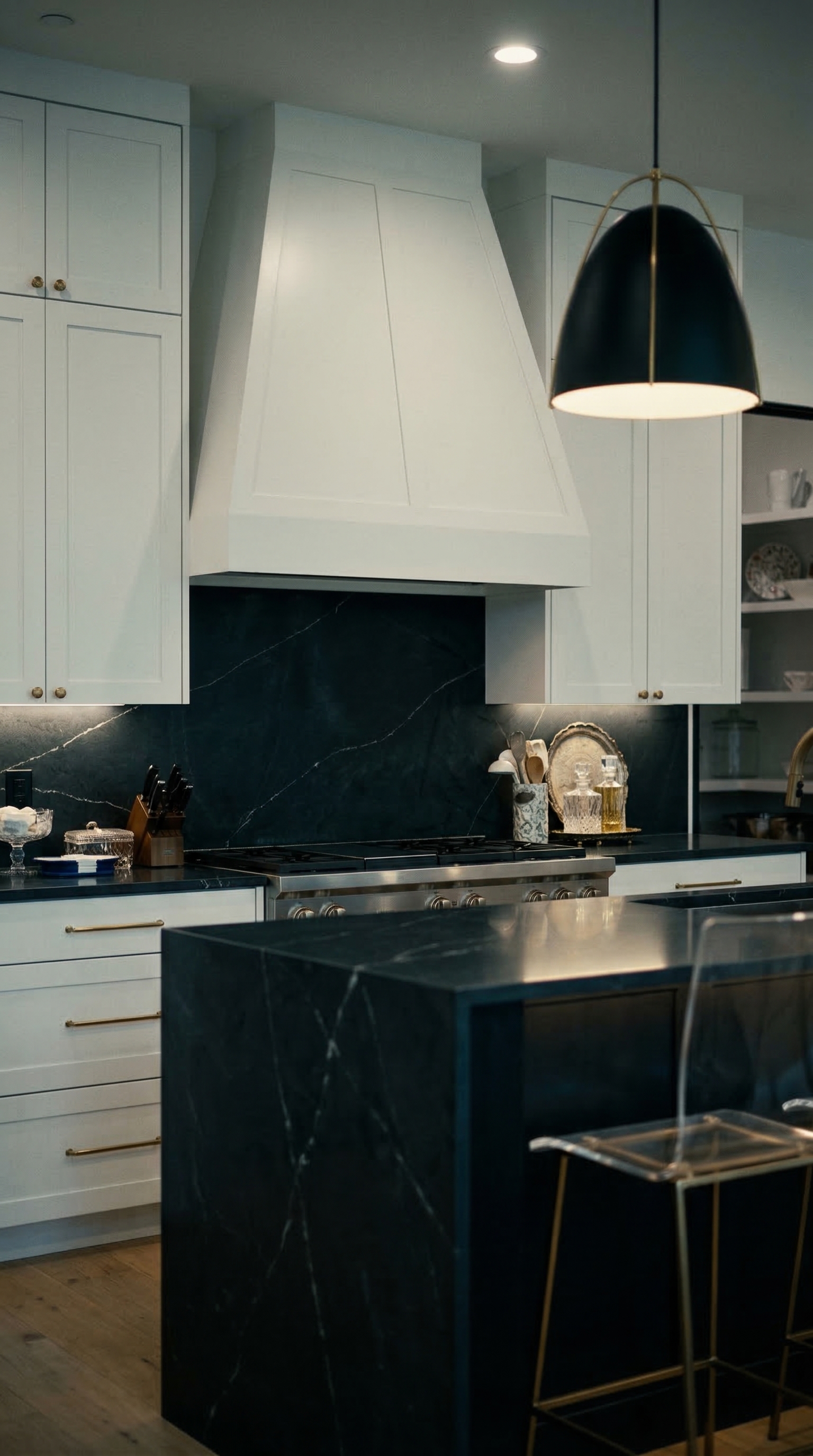 Editorial-grade Signature Edit kitchen from a Las Colinas listing — F2 Visuals